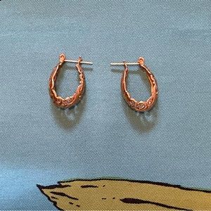 Antique 14K Gold Delicate Mini Hoops